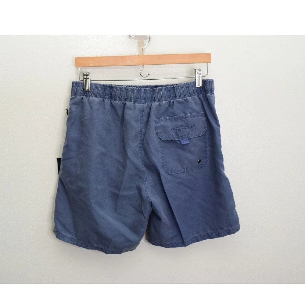 Uzzi Swim Trunks Medium Blue Elastic Waist Mesh Lined Board Shorts Mens New